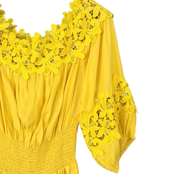 Gianni Bini FREE *** with $30 Purchase Yellow Boho Peasant Dress size XL - Picture 3 of 3